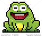 Vector illustration of cartoon Frog - Pixel design