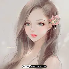 【新提醒】插画设计_400张原画女头像_CG窝