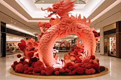 摆件神龙美观龙年陈设品美陈模型