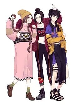 时尚感十足，英伦风格服装插画。
画师 Mochiipanko ​​​​