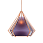 Harlow Pendant by Gabriel Scott, pantone 2018 design, violet lamp