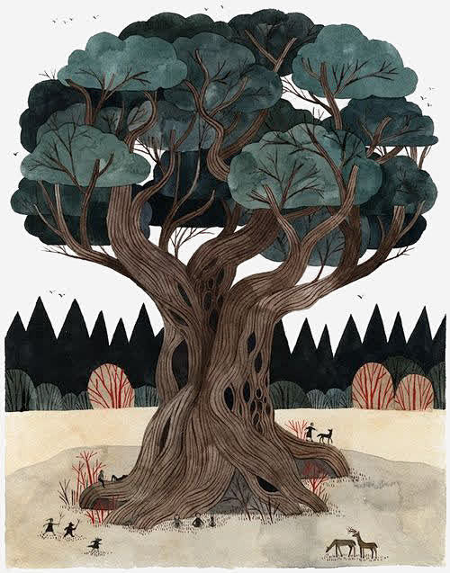 榕树插画高清素材 手绘树木 榕树 风景插画 免抠png 设计图片 免费下载