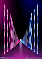 曲线霓虹立体背景