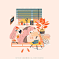 两点一线，充实而满足~    @KinKi插画    #爱插画爱生活# ​​​​