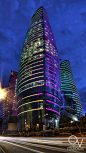 Flame Towers, Baku, Azerbaijan designed by HOK Architects :: 28/30/32 floors, height 140/160/190m