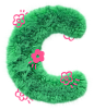 3D立体毛茸字母数字-C