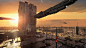 Sci-fi Cityscape Exploration, Franklin Chan : Some mood and composition exploration of a new personal matte painting project. I used some KitBash 3D element created by Vitaly Bulgarov to create the scene. By using modo replicator, I quickly establish the 