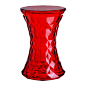 Buy Kartell Stone Stool - Red | Amara : Add unique style to any space with this Stone stool from Kartell. Designed by Marcel Wanders it features a geometrical shape that is reminiscent of an hourglass, with a shining red coloured finish. T