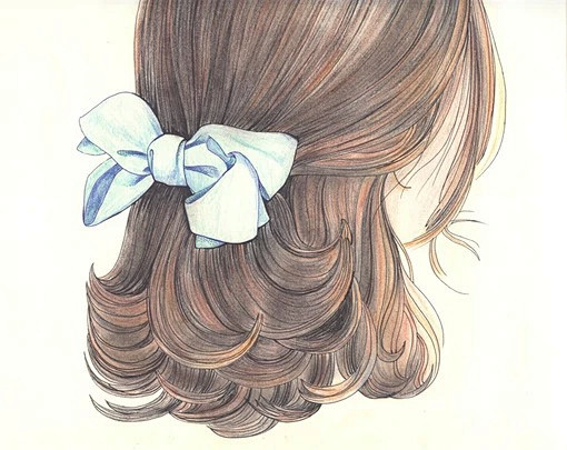 彩铅 插画 头发 头像