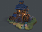 Water Mill - Handpainted 3D, Allan Huang : Originally the concept started out as a silly "bear" powered mill where it would go up and try to get the honey. I made the decision part way through  that water power would probably be more efficient s