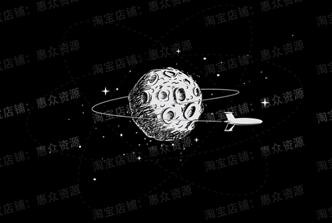太空宇宙卡通宇航员月球电脑贴纸手机壳背景...
