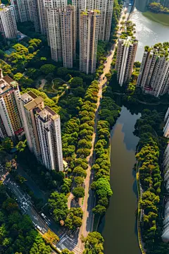 城市高楼大厦全景航拍摄影图