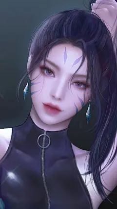 LOL英雄联盟虚空之女 KDA THE BADDEST 同人 卡莎4k壁纸手机竖屏2160x3840_梦想素材社