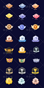 UI设计界面游戏会员等级排行皇冠勋章 免抠创意个性图标AI素材-淘宝网