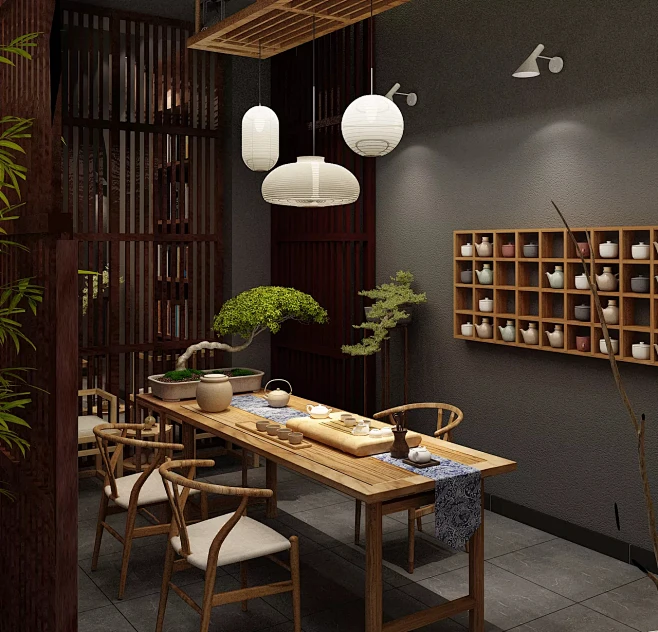 A cup of tea一盏茶茶室空间展示设计 Nicole_空间设计-花瓣网