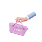 Hand holding shopping basket 3D Illustration
购物