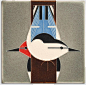 Upside Downside - Charley Harper tile by Motawi Tileworks