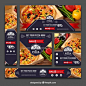 Set de banners vintage de pizza