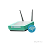 路由器智能技术安全数字3D图标 router smart technology security digital icon