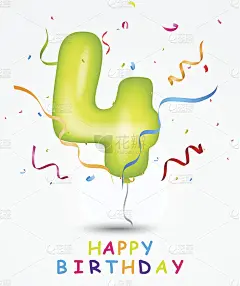 生日快乐，有数字和文字的庆祝贺卡
