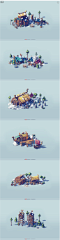 Cartoon 3d Viking Buildings (low poly & game-ready) on Behance
