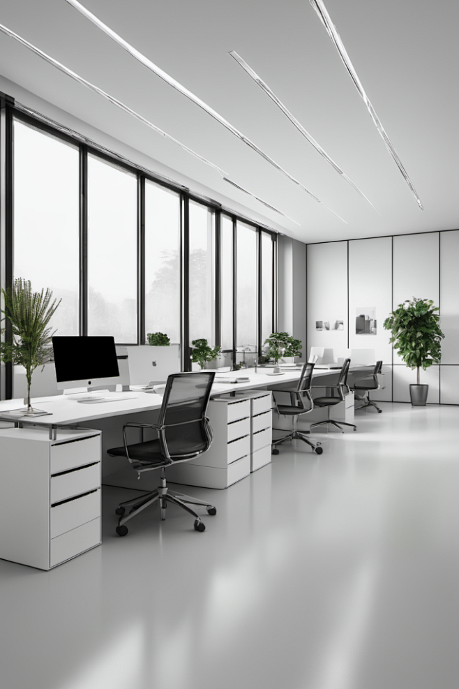 商务场景办公室室内设计效果图摄影图