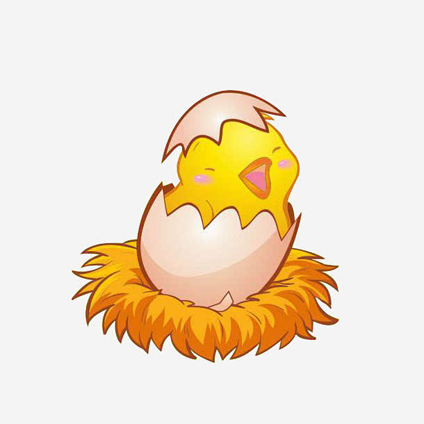 卡通破壳而出的小鸡