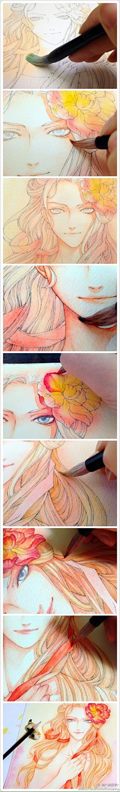 窝系抹抹茶吖~采集到手绘（水溶彩铅/彩画/教程）
