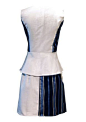 13CQL008蓝色条纹拼接连衣裙 comme lun 原创 设计 新款 2013