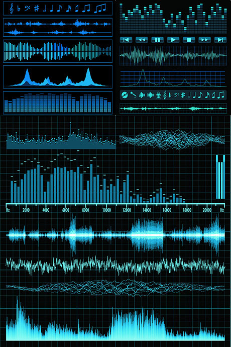 音乐频率声波设计矢量素材-矢量-视觉中国...