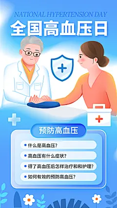 世界高血压日心脏健康体检科普海报
