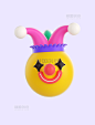 3d小黄人戴帽子小丑
