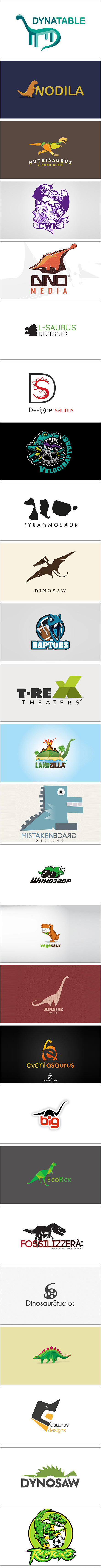 一组恐龙元素的Logo设计