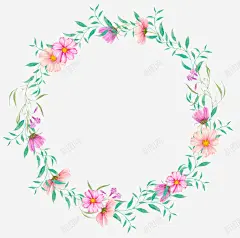 手绘清新森系花环 花边 元素 免抠png 设计图片 免费下载 页面网页 平面电商 创意素材