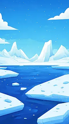 冰背景插画绘画素材透气电商产品背景冰川素材水雪 (14)