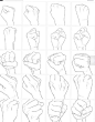 #手绘插画教程# 各种手的姿势图自网络 （转）@美术绘画教程 ​