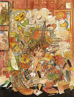 #片刻、宁静#©回想录 插画师ID：1985812 | 画语 #插画# #治愈系# #手绘#微博ID：侒婼Anro ②有人說，愛上一座城，是因爲城中住著某個喜歡的人。其實不然，愛上一座城，也許是爲城裏的一道生動風景，爲一段青梅往事，爲一座熟悉老宅。或許，僅僅爲 的只是這座城。就像愛上一個人，有時候不需要任何理由，沒有前因，無關風月，只是愛了。——林徽因