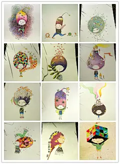 《好小孩》 感谢大自然 小鸟 阳光 夜晚 大树 精灵 房子 窗子 天空 叶子......有他们的陪伴 在路上 不孤独 插画中国 呀呀插画 花女词