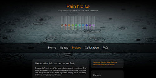 舒适的环境噪声网站 – myNoise....