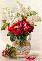 法国水彩画家Raoul Maucherat De Longpre水彩花卉作品。（图源来自于微博）