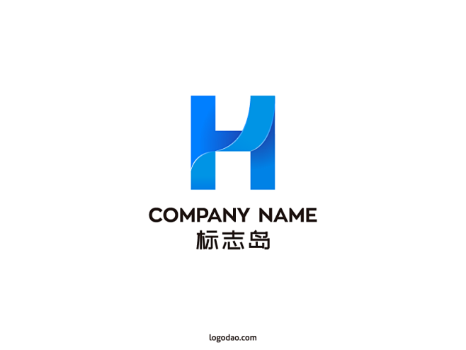 英文H字母医疗保健LOGO模板公司标志设...