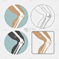 人体膝关节联合图标集，骨科门诊，平万科的标志