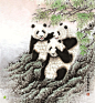 高清熊猫绘画图片