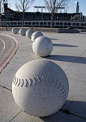 Baseball Bollards at China Basin Park, San Francisco, CA - photo by Julie Blaustein (aquababe), via Flickr
