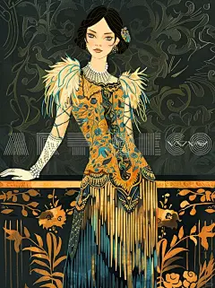 Art Deco艺术_装饰艺术风格复古时装海报_2_G夭夭_来自小红书网页版