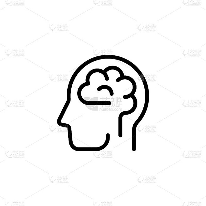 人脑图标的线条风格