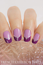 lilac chevron french nails