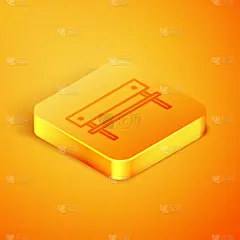 长椅,分离着色,计算机图标,线条,橙色,华丽的,厚木板,直的,公园,坐