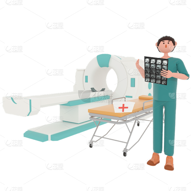 C4D脑部CT医学扫描检查元素