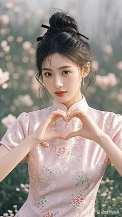 高清唯美手机壁纸：哇，小姐姐这旗...@静静幽香的动态